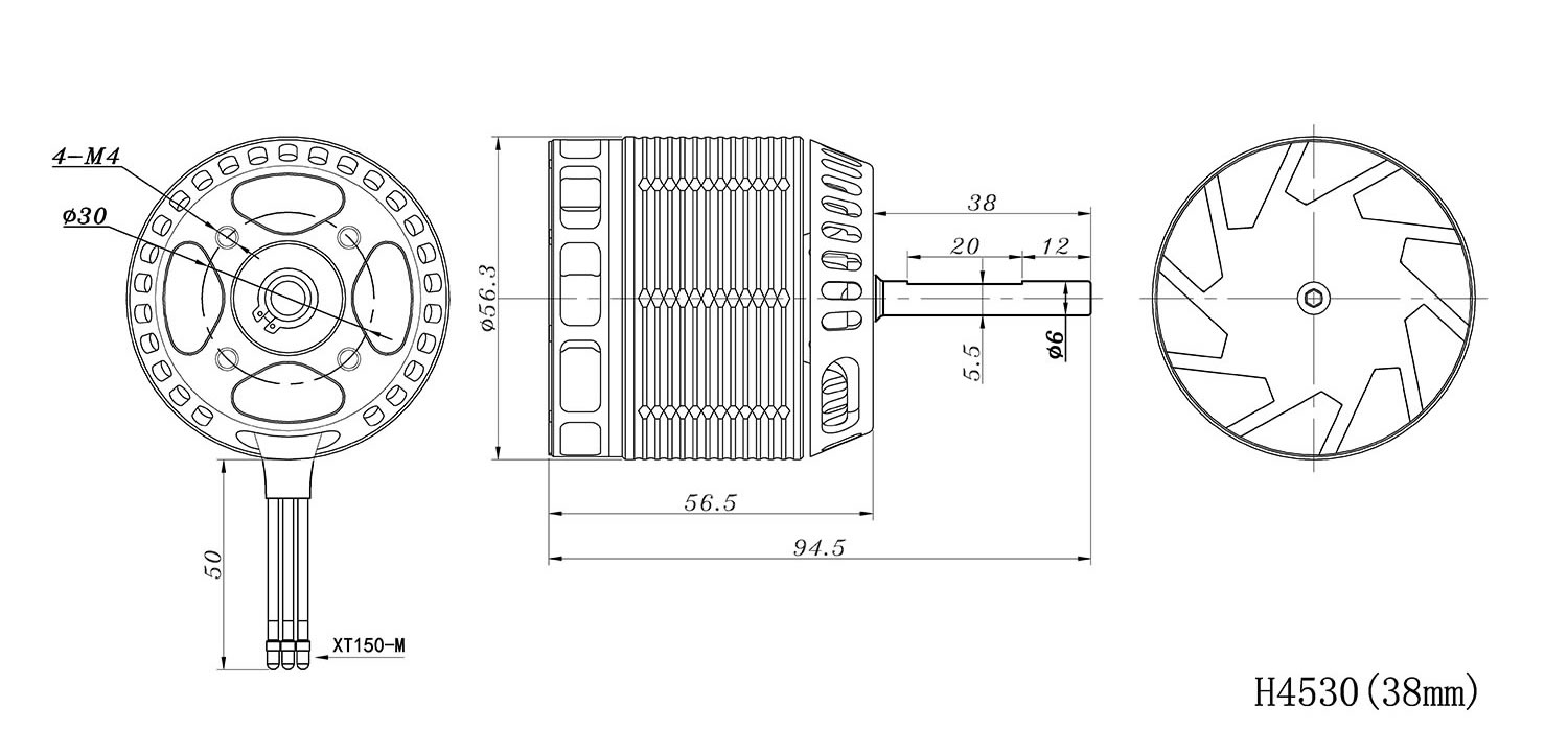 SunnySky Brushless Motor 4530 518kV Specifications